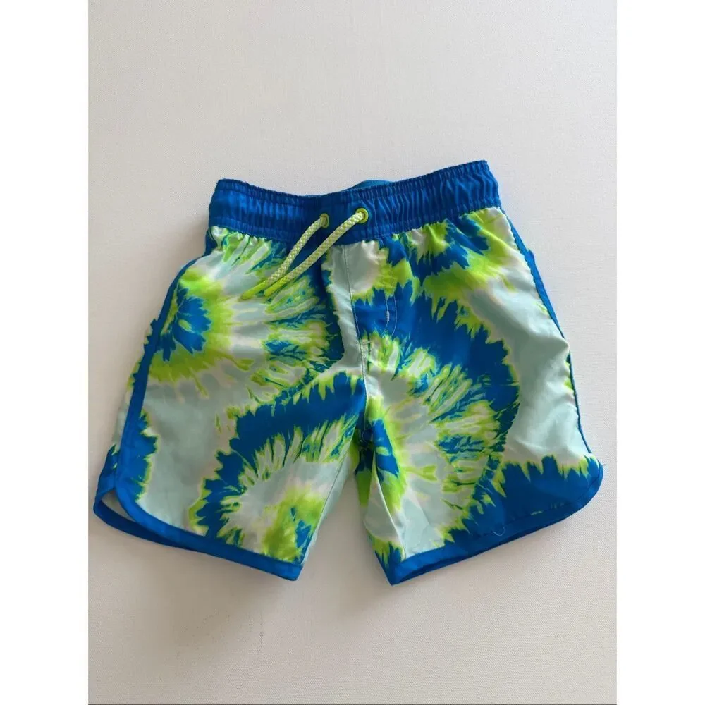 Cat & Jack Baby Boys Swirl Swim Shorts Blue Size 4 T